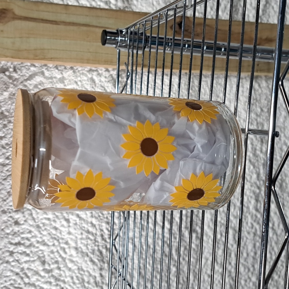 Glass Cup With Straw